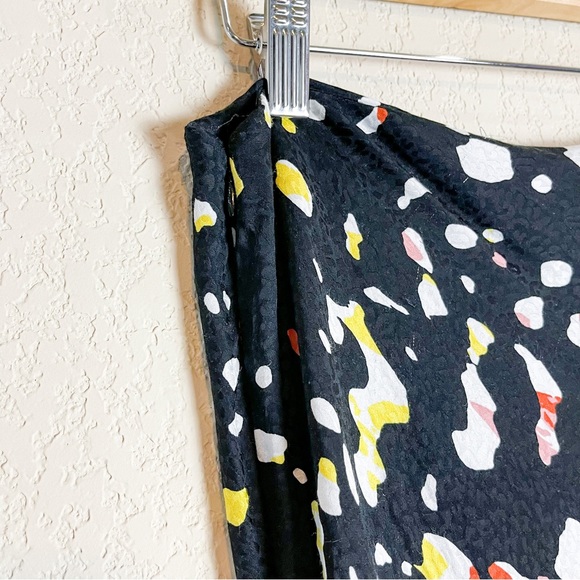 Ba&sh Tomy Satin Jacquard Midi Skirt Black Size Medium - Picture 6 of 9